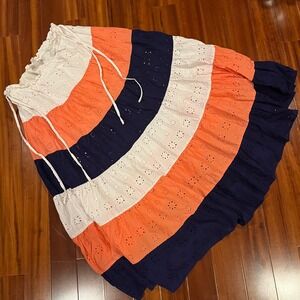 Anthropologie Hutch Maxi Skirt Fantine Eyelet Tiered Long Cotton Boho Medium